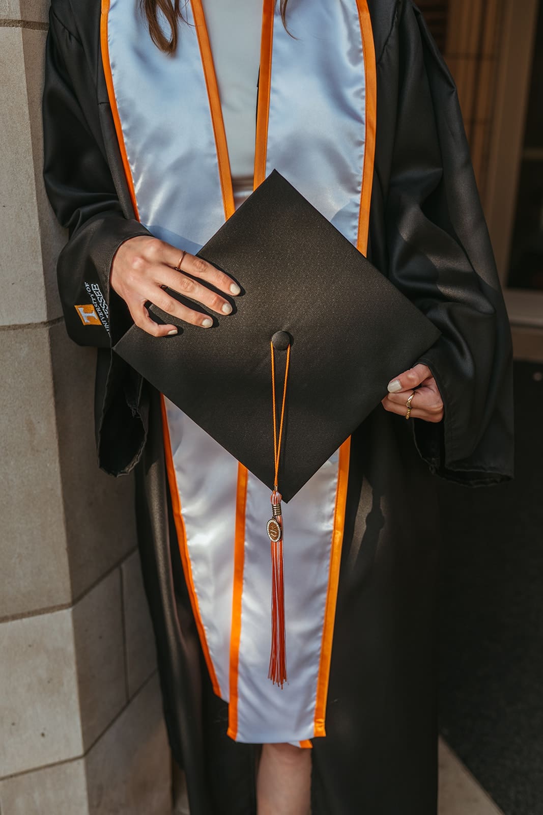 cap and gown graduation photo